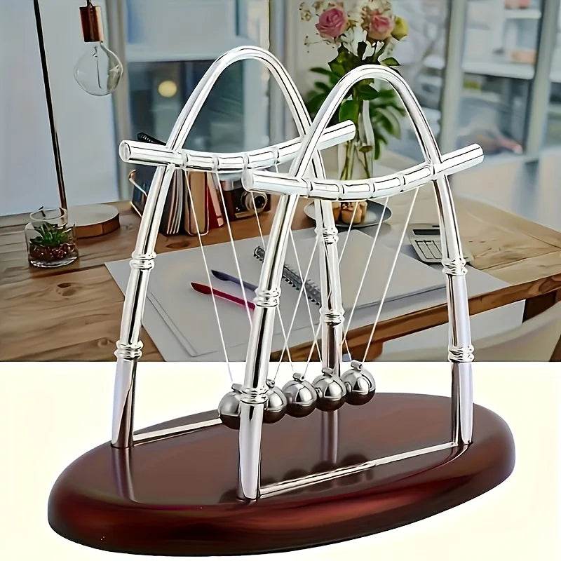 Newton Spring Ball Balance Ball Pendulum - Educational Kinetic Demonstrator for Home and Office Decor, Desktop Decor - P12 Hub Europe