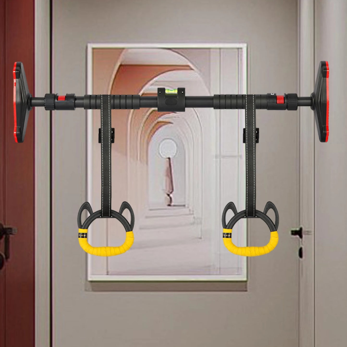 Kids Horizontal Bar Home Exercise Pull up Rings Full Body Workout Nonslip Handle with Gym Rings Kids Gym Rings Gymnastic Bar