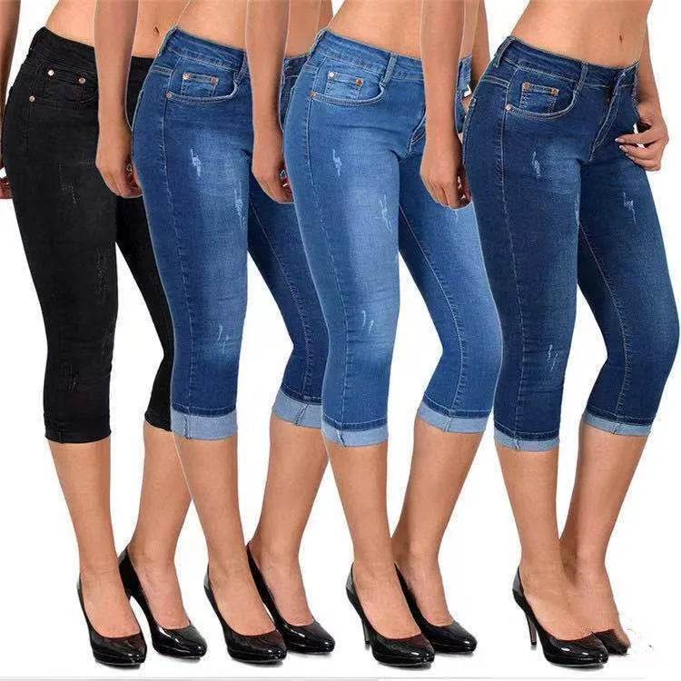 Skinny Denim Capri Pants - P12 Hub Europe