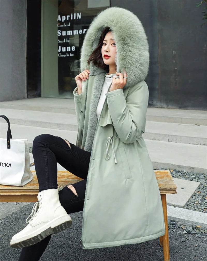 Warm Fur Collar Long Parka - P12 Hub Europe