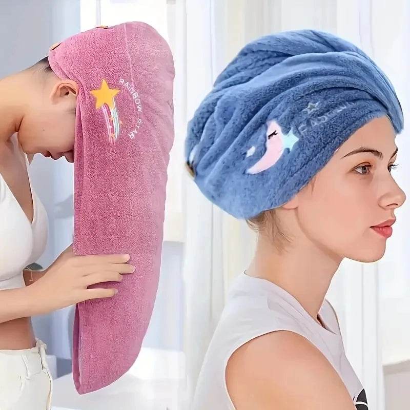1pc Quickly Dry Hair Hat Super Absorbent Soft Bathroom Women Head Towels Girls Cute Hair Towel Hair Dry Wrap Bonnets - P12 Hub Europe