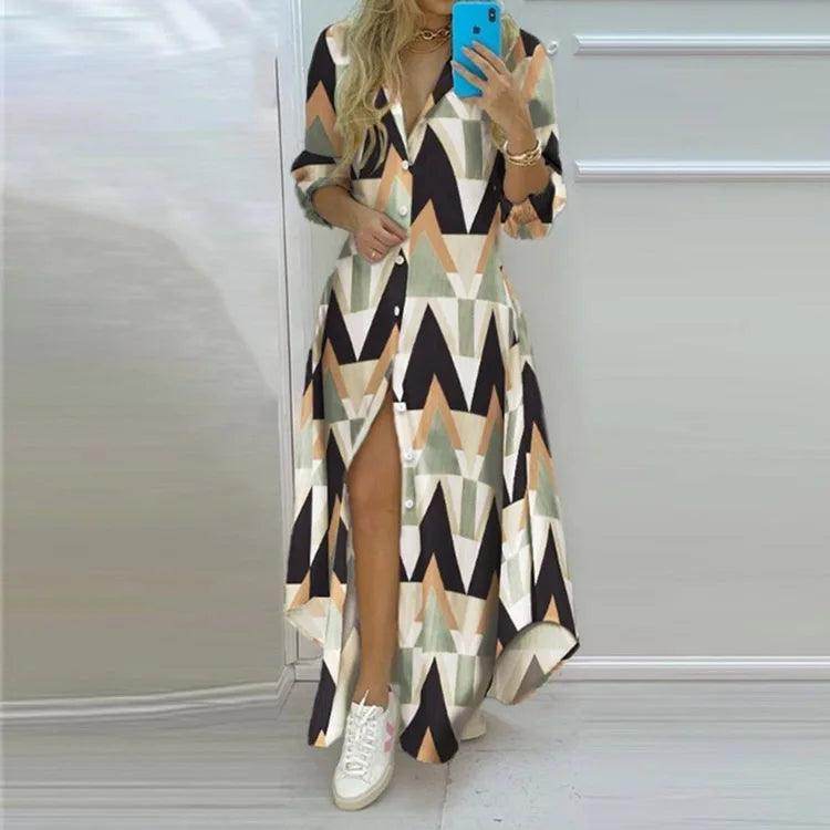 Asymmetrical Shirt Dress Elegant Office - P12 Hub Europe