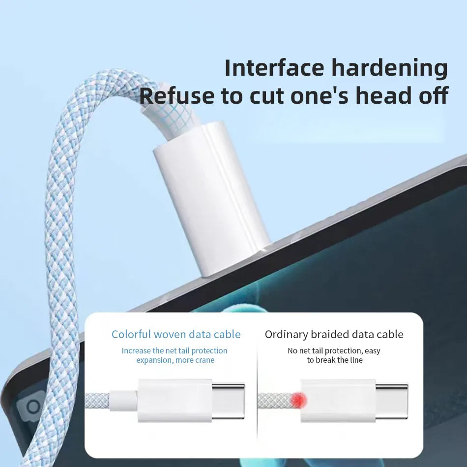 66W 3 In 1 Fast Charging Cable 6A Micro USB Type C Data Cable For Xiaomi Super Fast Charger Nylon Braid Cable 1.2M/2M/3M