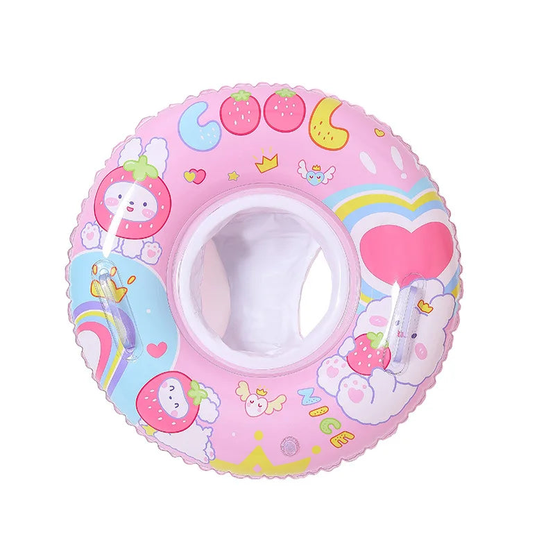 Inflatable Toys Kawaii Kuromi Swimming Ring Cartoon Cute Anti-rollover Kids' Floats Inflatable Baby Swimming Ring Kids Gift
