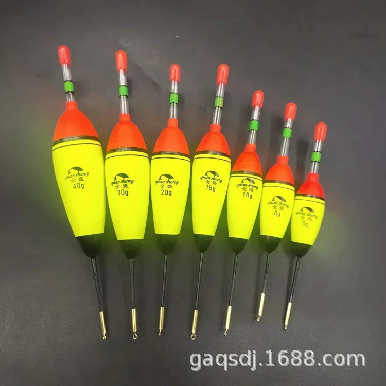 2PCS EVA Luminous Fishing Float Bobber Long Vertical Night Lighting Fishing Floats Boya 5g 8g 10g 15g 20g 30g 40g