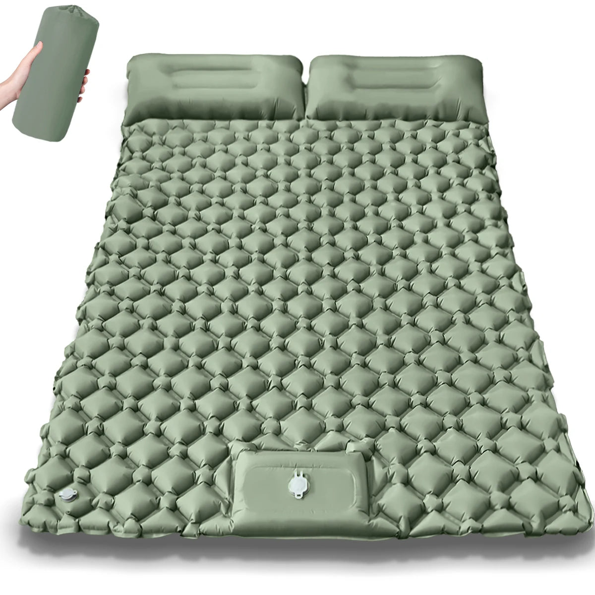 Must-Have Double Person Rhombus Inflatable Mattress - Lightweight, Waterproof, Ideal for Outdoor Activities