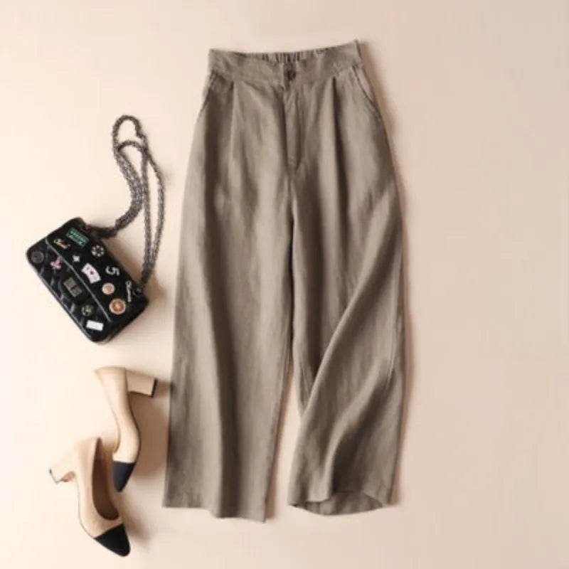 Women's Wide-Leg Linen Pants - P12 Hub Europe