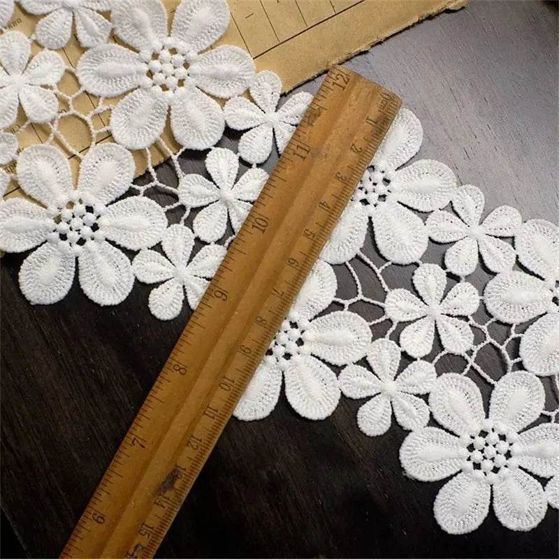 10CM Wide High Quality Exquisite Lace Cotton Embroidery Ribbon Lace Trim Skirt Sewing Accessories Clothing Decorative Materials - P12 Hub Europe