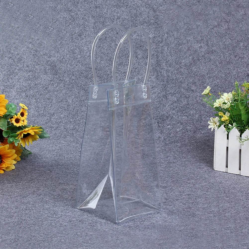 Transparent PVC Leakproof Ice Bag Wine Beer Champagne Bucket Drink Bottle Cool Chiller Foldable Carrying Bags For Party Picnic - P12 Hub Europe
