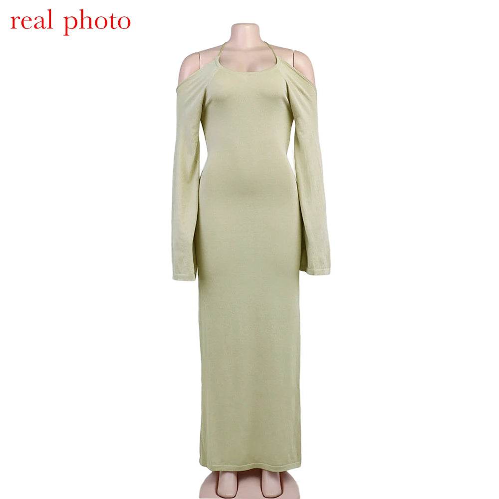 Knitted Backless Bandage Maxi Dress - Sexy Beachwear - P12 Hub Europe