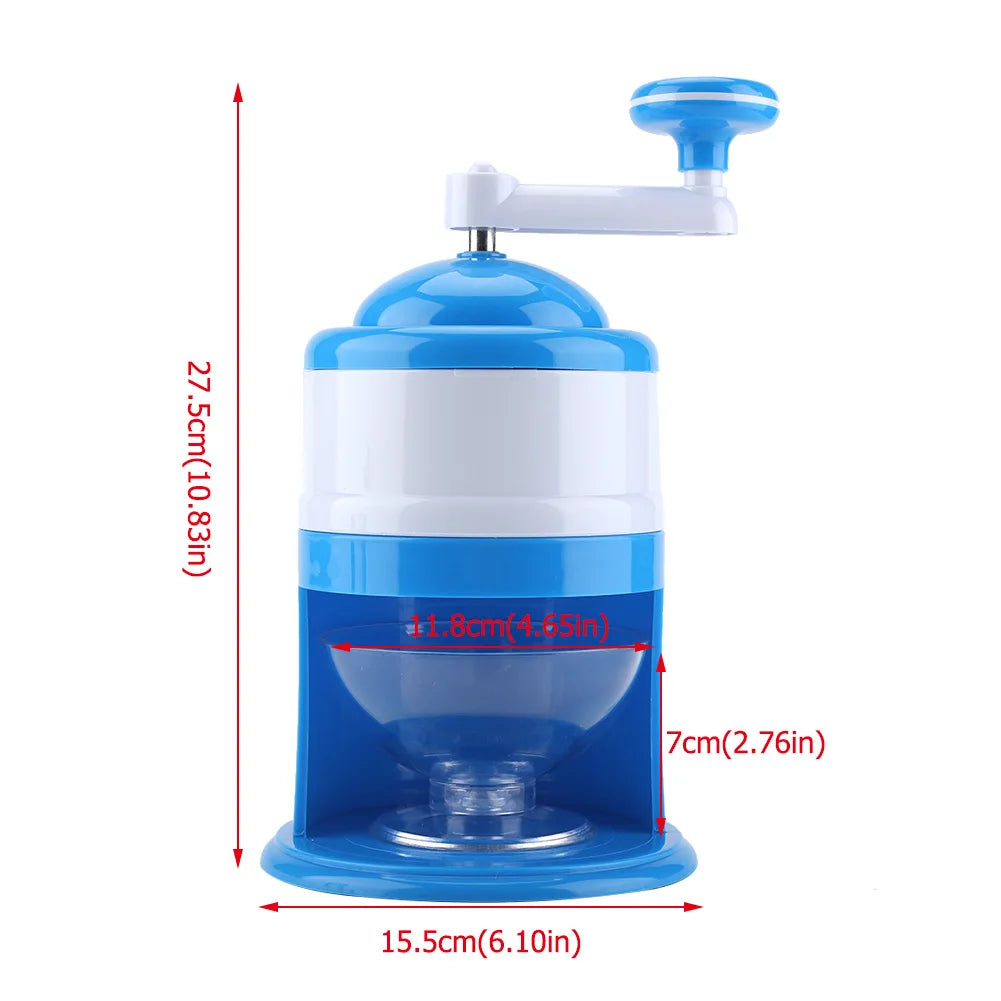 Portable Hand Crank Manual Ice Crusher Shaver Snow Cone Maker Machine Household Kitchen Tool