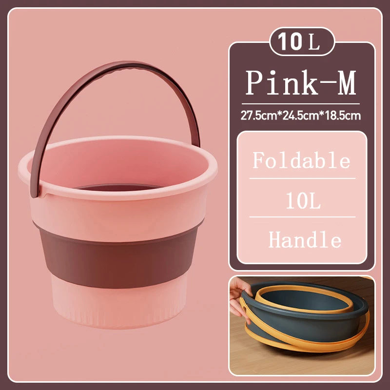 Portable Foldable Bucket Basin 5/10/17L Silicone Bucket Camping Laundry Basket Car Wash Fishing Bathroom Tool Household Supplies