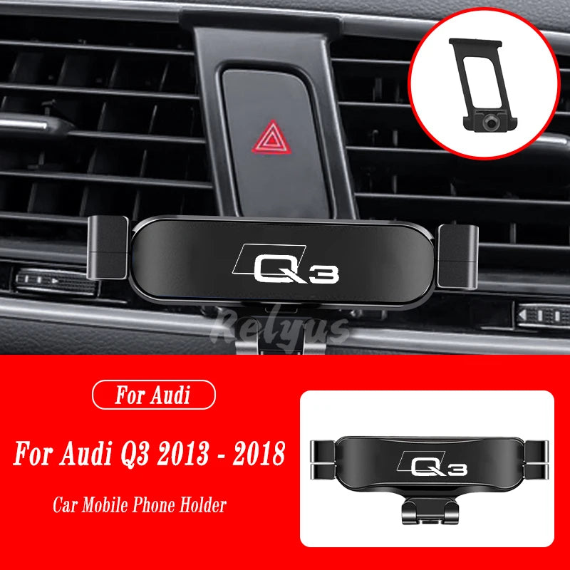 Car Mobile Phone Holder For Audi Q3 F3B 8UG 8UB 2013-2022 Air Vent Mounts Stand GPS Gravity Navigation Bracket Car Accessories