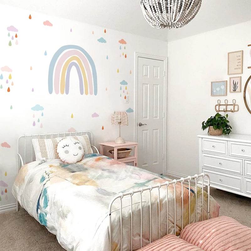 Nursery Boho Rainbow Wall Decals Wallpapers Wall Stickers Waterproof Children Living Room Bedroom KIds Baby Home Decor - P12 Hub Europe