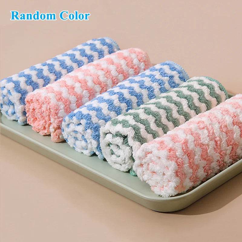 Coral Fleece Dishcloths Thickened Kitchen Cleaning Towel Absorbent Non-stick Oil Microfiber Rag Pan Pot Dish Wipe Cloth - P12 Hub Europe