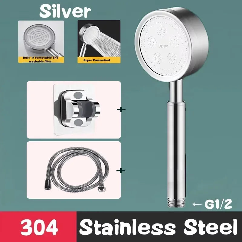 Xiaomi New 304 Stainless Steel Shower Head High Pressure Handheld Smart Bathroom Shower Head Set Bathroom Accessories 2025 Mijia