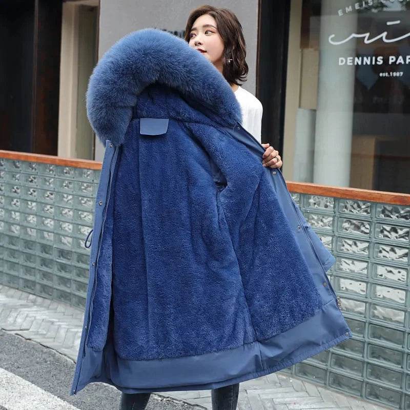 Warm Fur Collar Long Parka - P12 Hub Europe