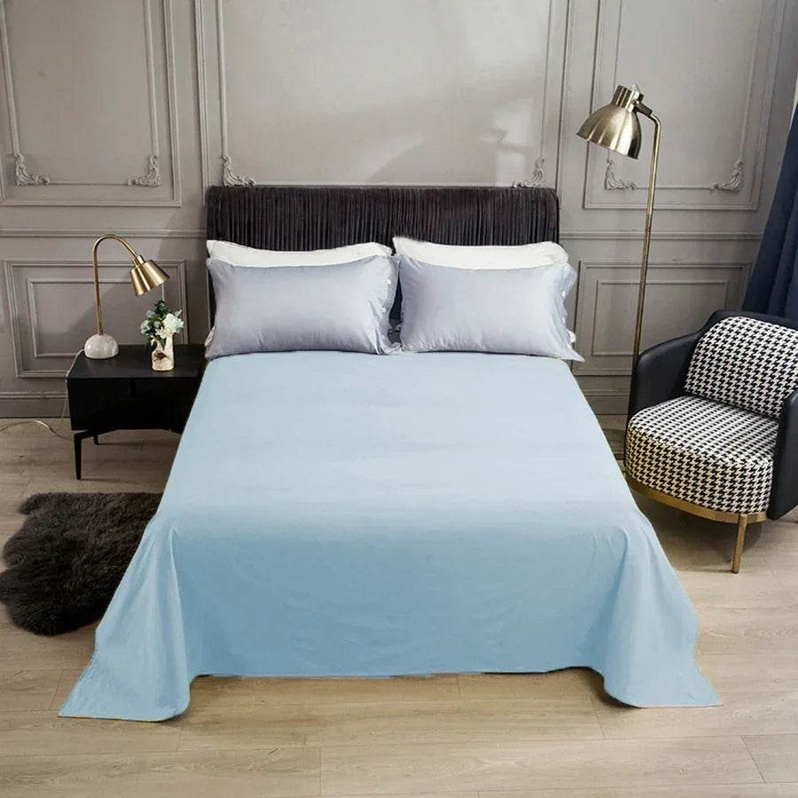 WASART Pure cotton flat bed sheet summer bedspread soft bed linens 2 people couple luxury double bed bedding king size bedsheet - P12 Hub Europe