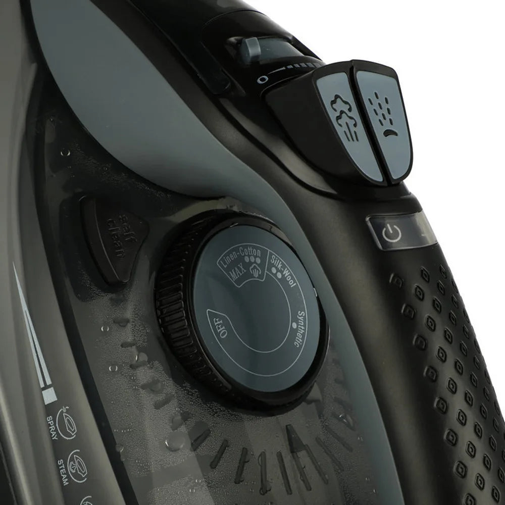 Steam Iron for Clothes Rapid Heating, 2200W Iron with Non-Stick Ceramic Soleplate, Auto-Off, Burst of Steam, Self-Cleaning