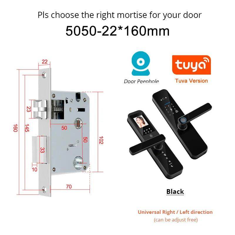 Fingerprint Door Lock w/ Camera & Display - P12 Hub Europe