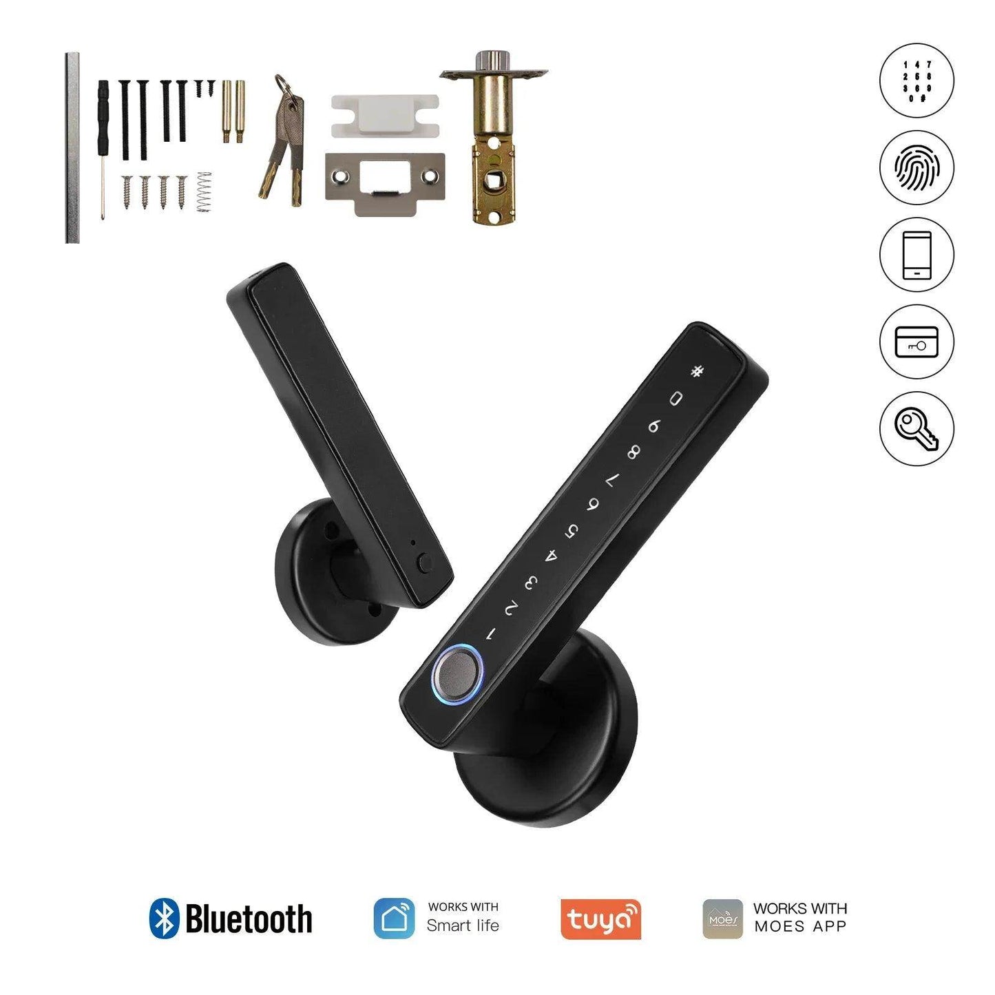 Bluetooth Fingerprint Door Lock Code, Card, 50FP/250 - P12 Hub Europe