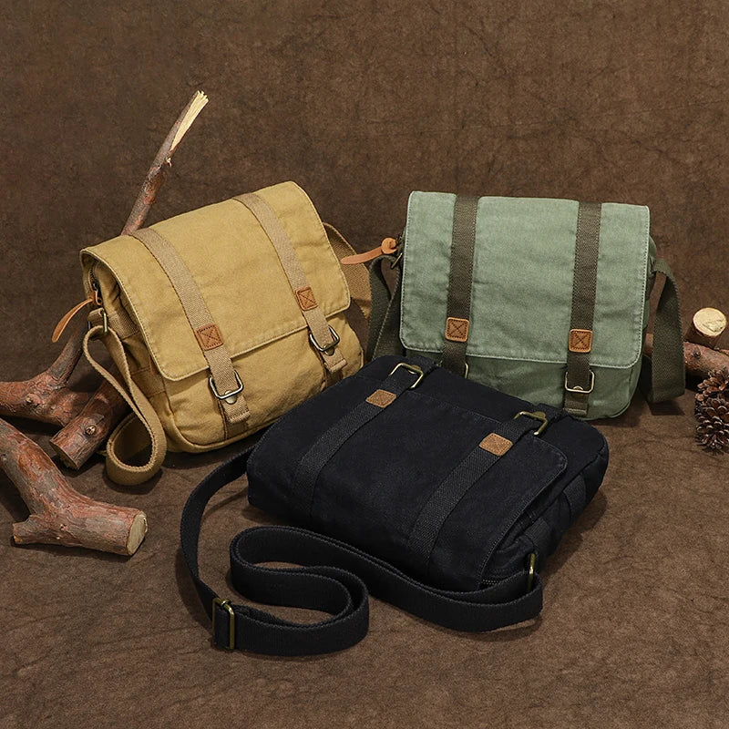 Fashion Canvas Single Shoulder Bag Men Women Unisex Travel Crossbody Bag Outdoor Casual Satchel Vintage Messenger Bags