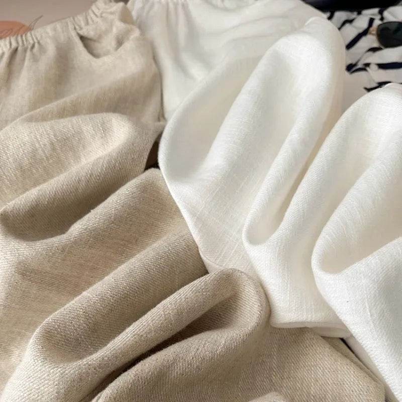 Women's Washed Linen Wide Pants - P12 Hub Europe