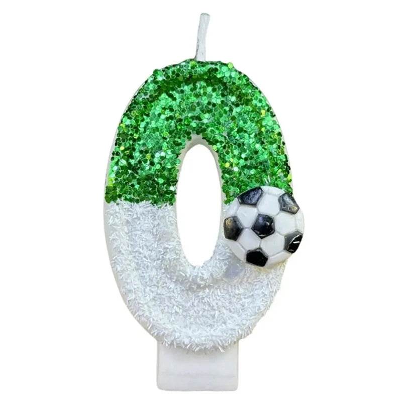 Football Children's Birthday Candles Number 0-9 Green Sparkles Birthday Creative Soccer Candle for Boy Party Cake Top Decoration - P12 Hub Europe