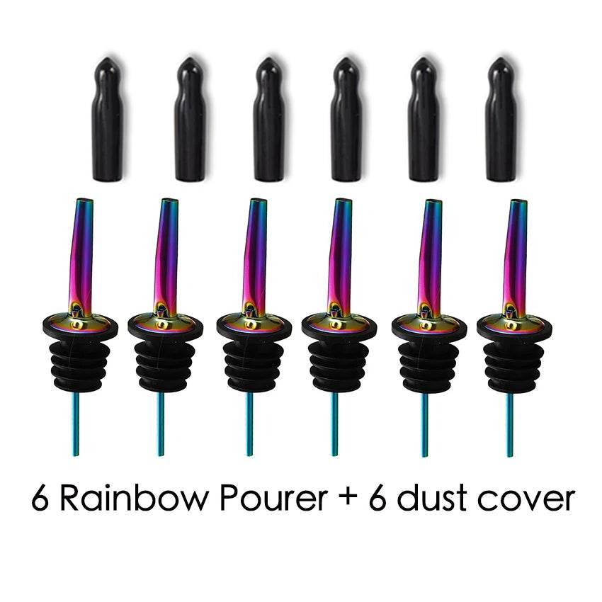 6PCS Stainless Steel Wine Pourer Stopper Bottle Pourer Spout Stopper Speed Pourer Bar Wine Accessories Set of 6 - P12 Hub Europe