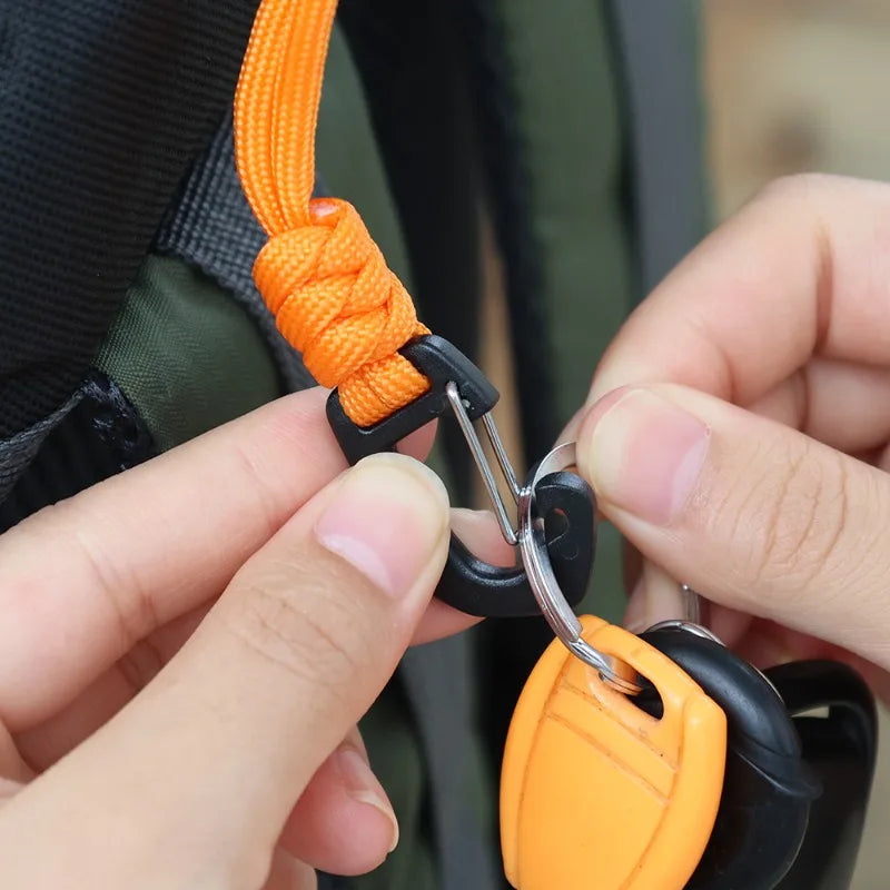 Key Ring Umbrella Rope Hook Outdoor Camping Sports Accessories Braid Rope 7-core Keychain Flashlight Small Tool Key Lanyard