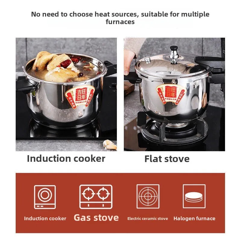 16-30cm Pressure Cooker Cooking Stainless steel Cooking Pan stew pot Induction cooker Pressure Cooking stove-top