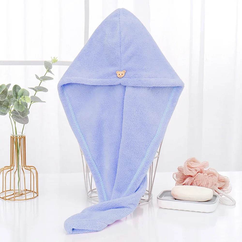 1PC Hair Drying Hat Quick-dry Microfiber Hair Towel Cap Hat Women Bath Hat Solid Towel Cap Super Absorption Turban Hair Dry Cap - P12 Hub Europe