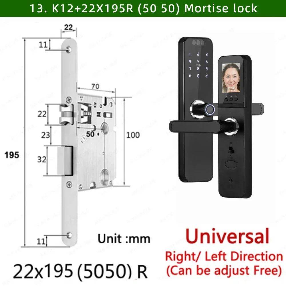 WiFi 3D Face Lock Camera, Screen, Fingerprint, 35-55mm - P12 Hub Europe