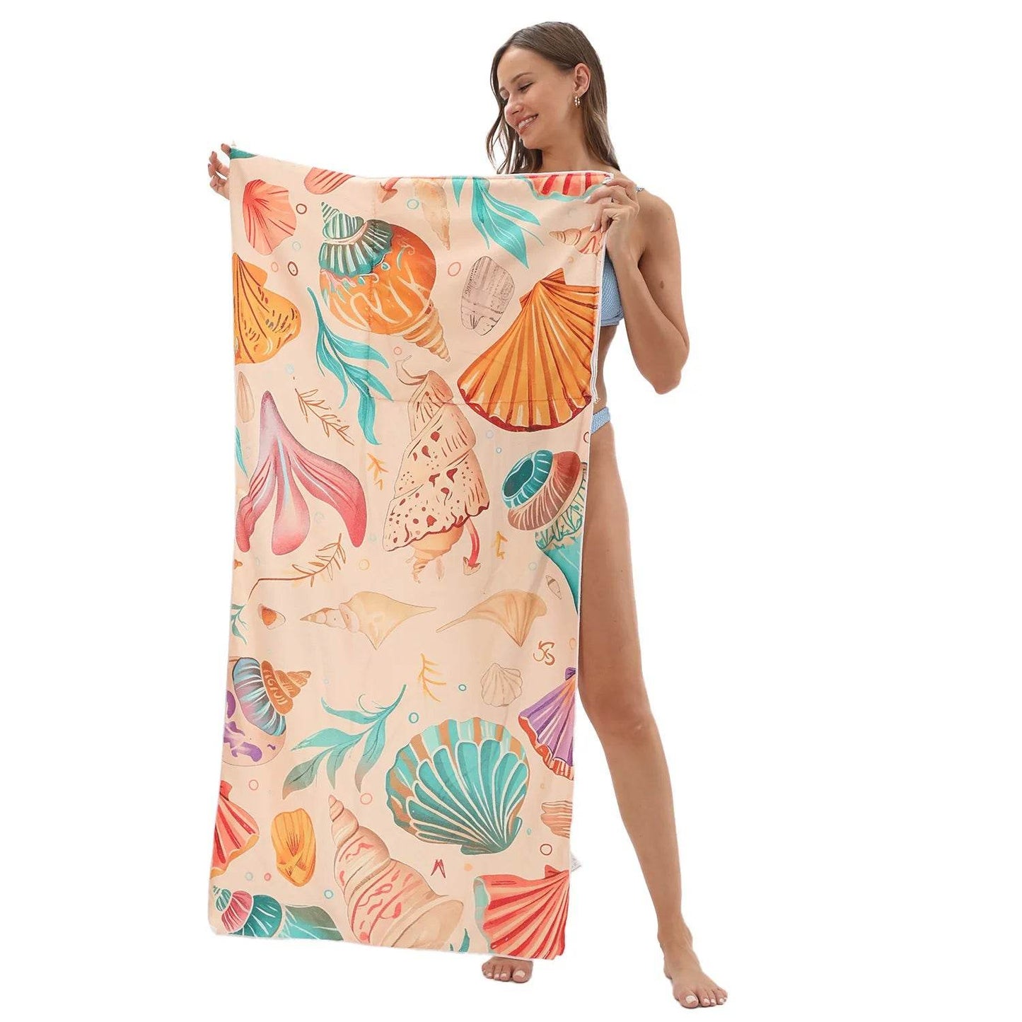 2-in-1 Foldable Beach Towel Sports Cooling Travel Towel Quick Drying Large Absorbent Bath Beach Jewelry for Picnic Sunbath Surf - P12 Hub Europe