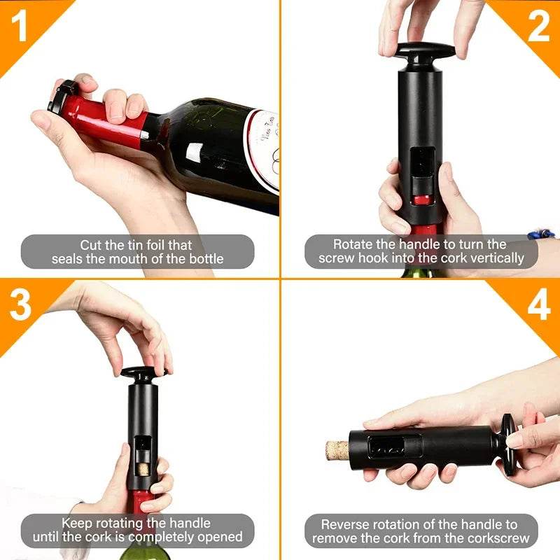 Creative Wine Opener Manual Bottle Opener Corkscrew Sparkling Wine Kitchen Tool Corks Openers Useful Kitchen Accessories - P12 Hub Europe