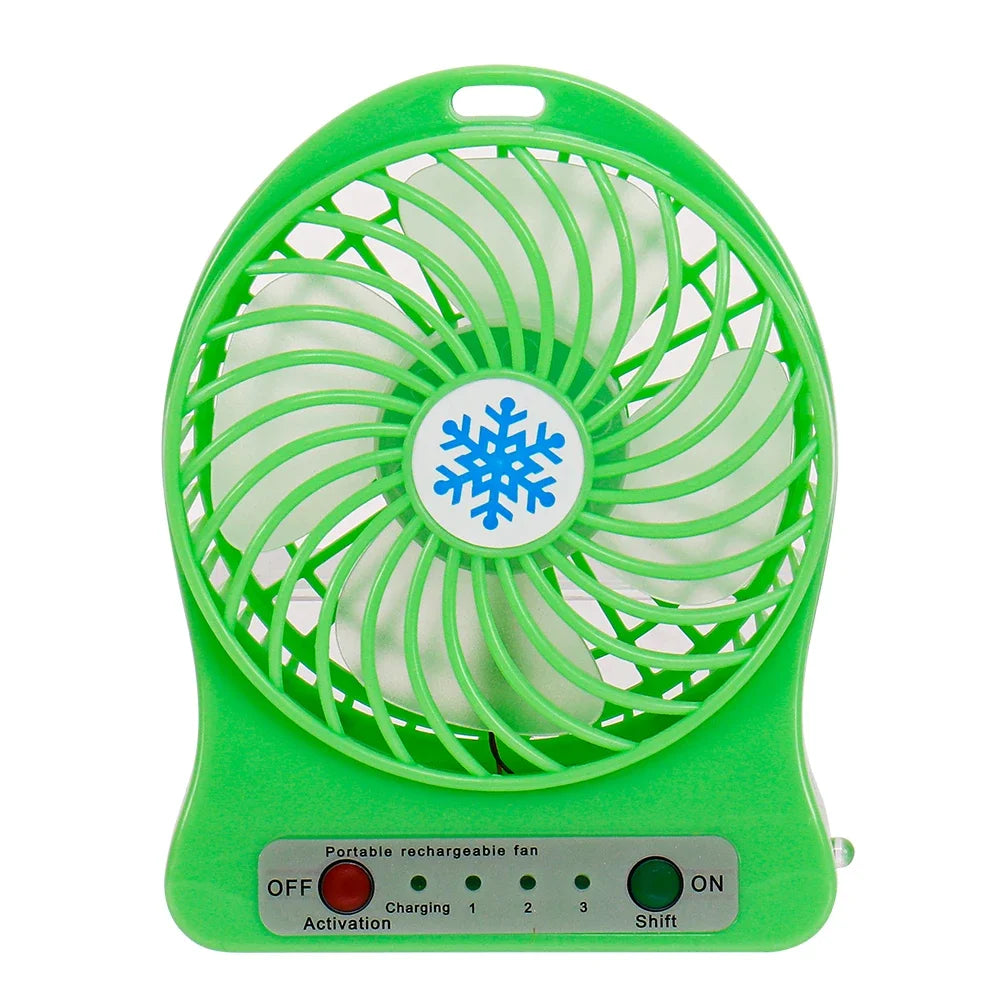 Mini small fan outdoor portable USB charging LED light fan summer outdoor camping cooling handheld fan outdoor supplies