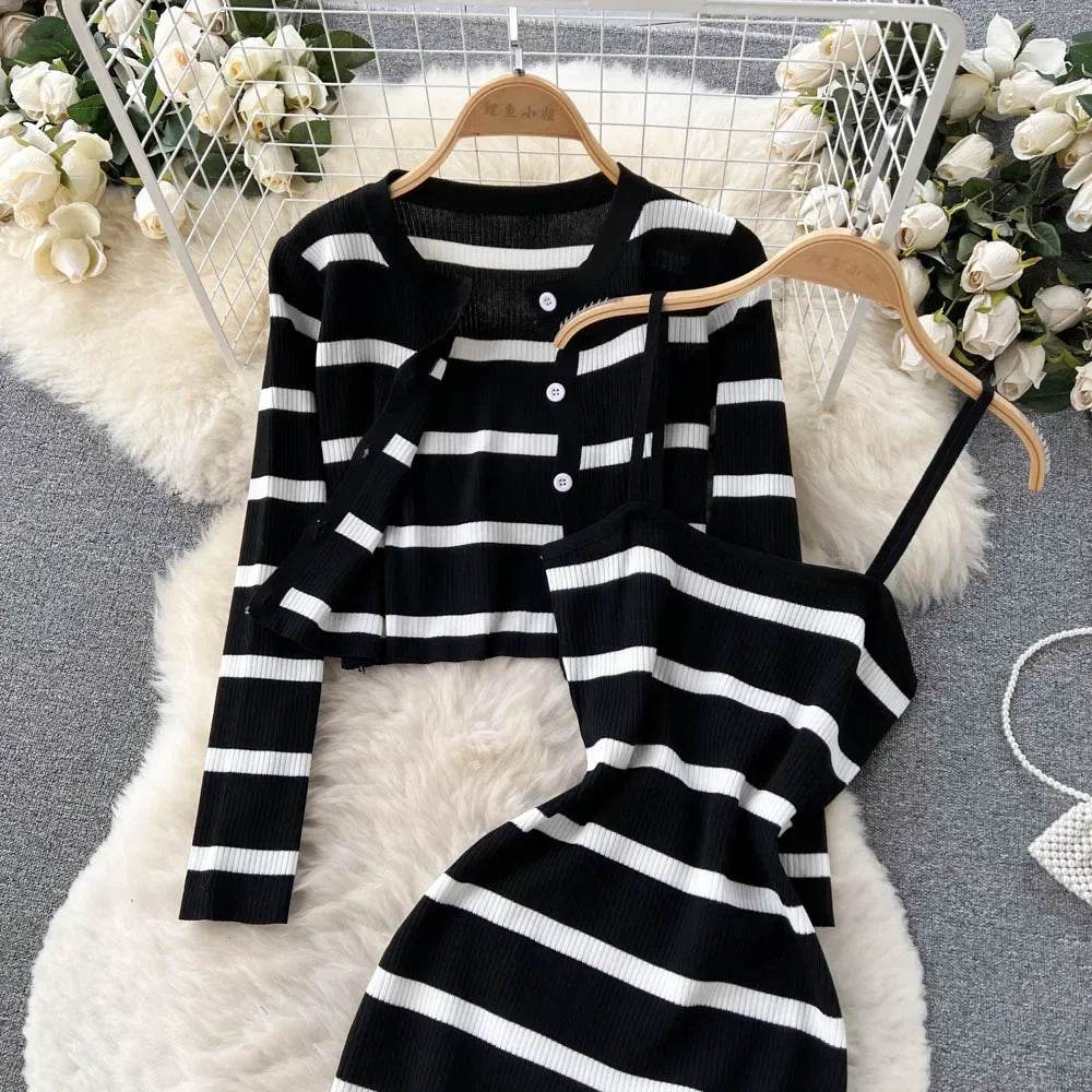 Patchwork Dress Cardigan Set - P12 Hub Europe