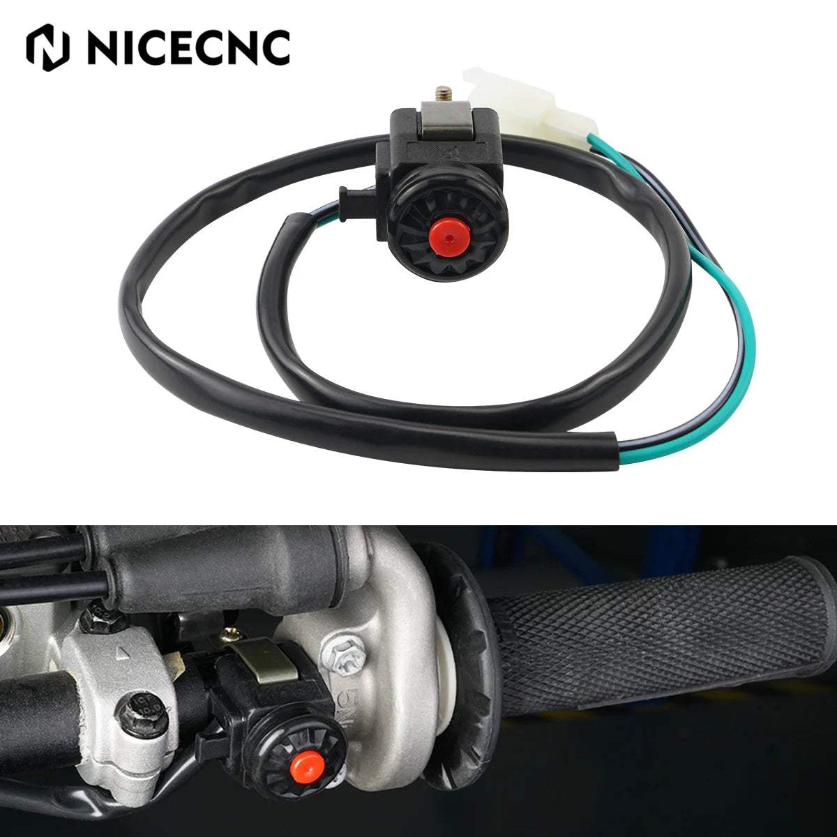 NICECNC For KTM Husqvarna GasGas Beta ATV Motorcycle Ignition Kill Switch 22mm Handlebar Ignition Kill Switch Button Horn Start