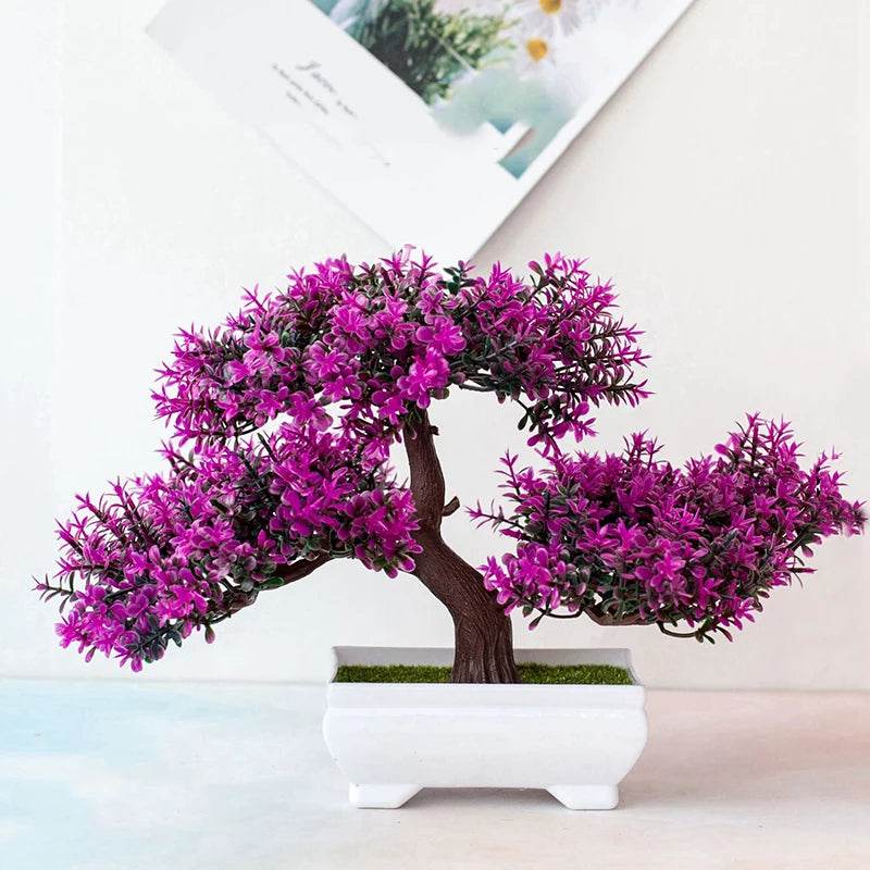 1pc Artificial Plants Bonsai Small Tree Pot Fake Plant Flowers Potted Ornaments For Garden Decor Home Room Table Decor - P12 Hub Europe
