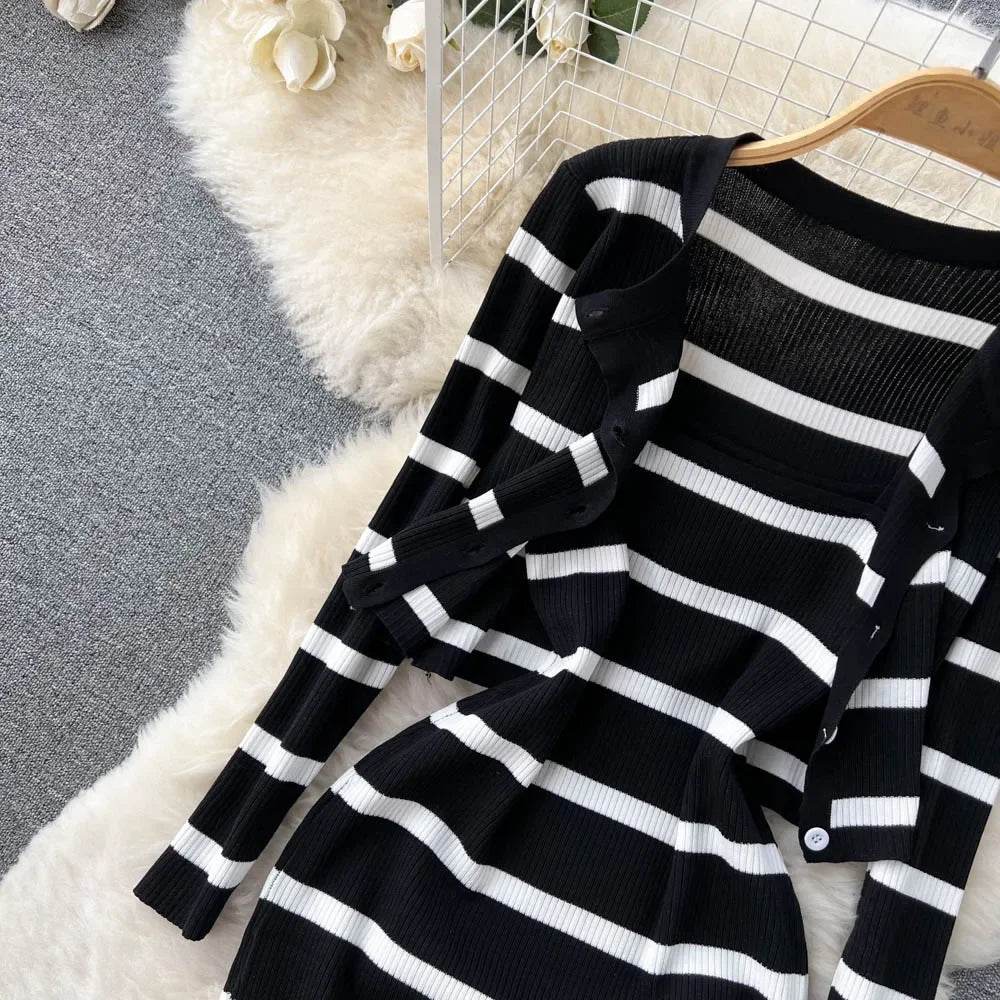 Patchwork Dress Cardigan Set - P12 Hub Europe