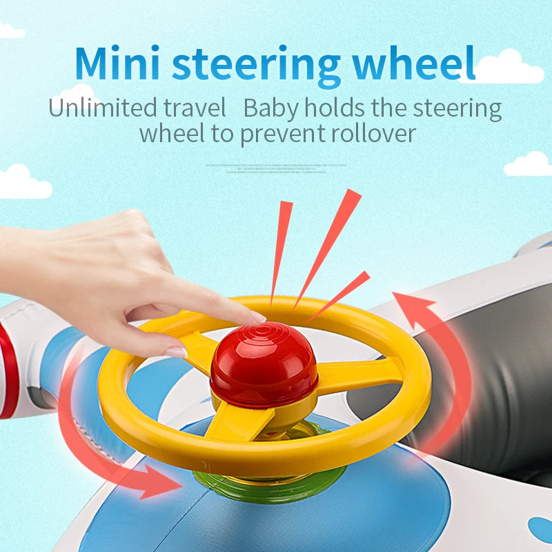 Baby Swimming Ring Kids Inflatable PVC Swim Circle Cartoon Airplane Seat Boat Floating Pool Accessories For Toddler Toys