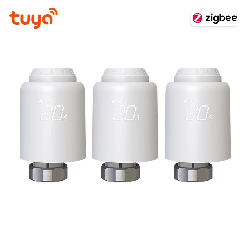 Tuya Smart Home Zigbee 3.0 Smart Thermostatic Radiator Valve Head Zigbee Thermostatic Valves TRV Compatible Google Home Alexa
