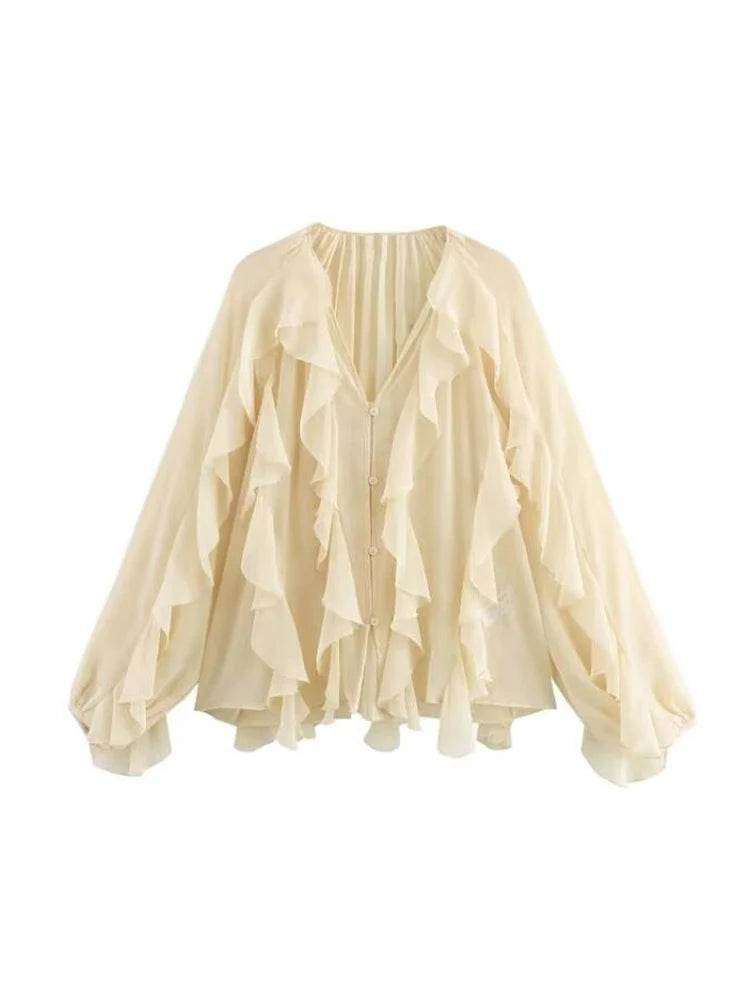 Women's Ruffle Blouse - P12 Hub Europe