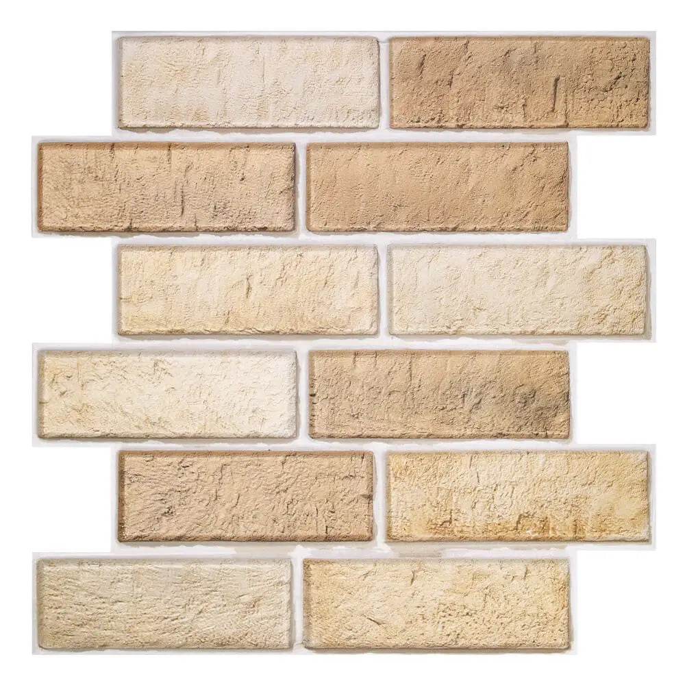 3D Wall Sticker Self-adhesive Faux Brick Wall Panel Peel and Stick Tile Backsplash for Kitchen Bedroom Waterproof Tile Sticker - P12 Hub Europe