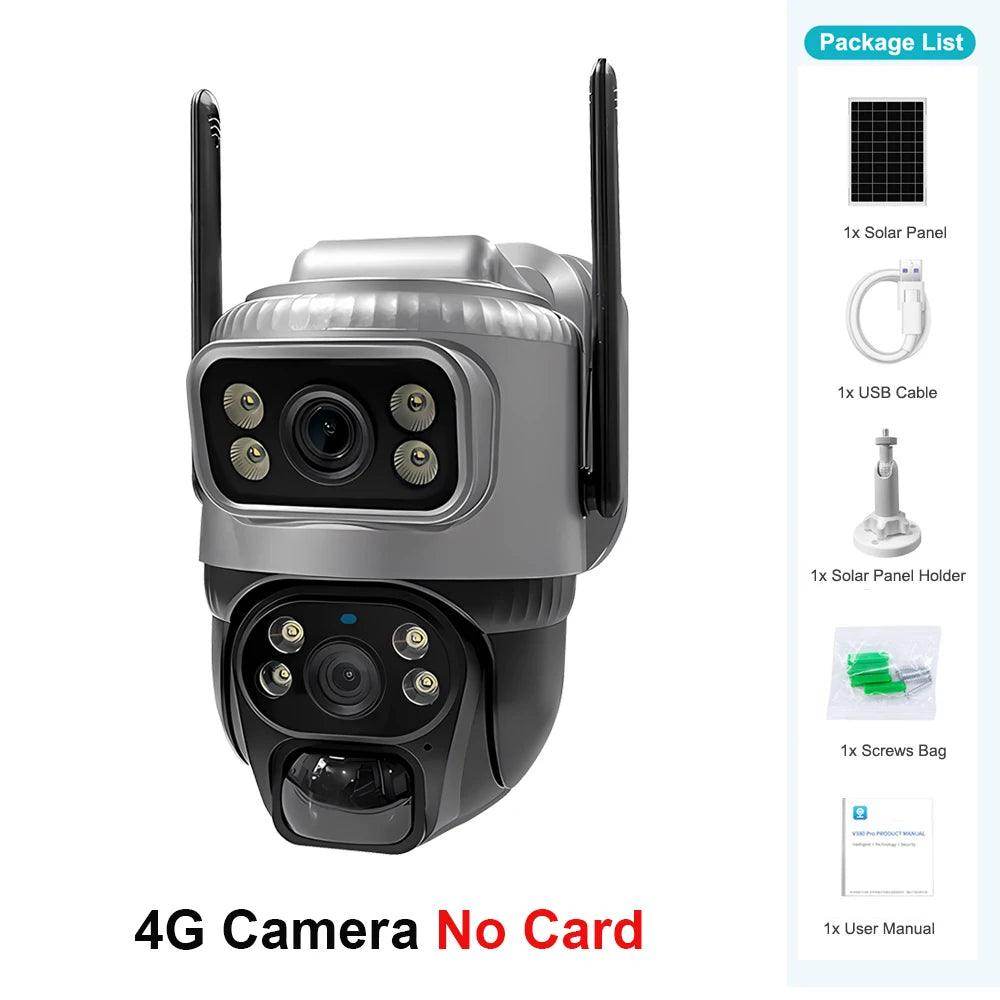 Outdoor Camera 4G Solar Dual Lens 8MP, PIR Detect, Color Night - P12 Hub Europe