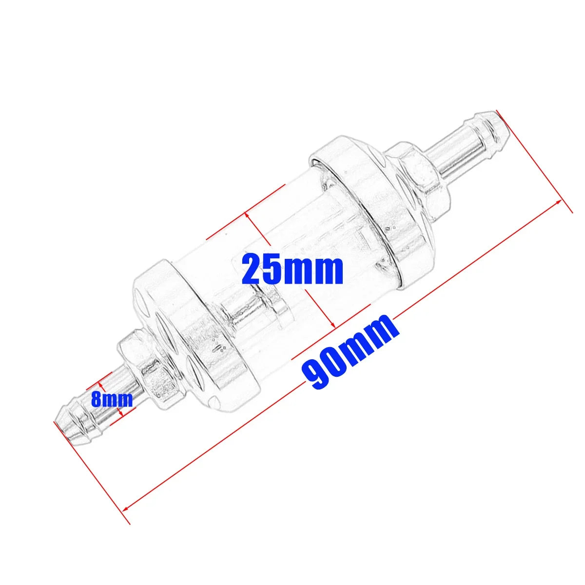 8mm Gas Fuel Gasoline Oil Filter Fuel Hose Fuel Filter For ATV Kawasaki KTM Yamaha Honda CRF 250R 450R 250X 450X 250RX 450RX