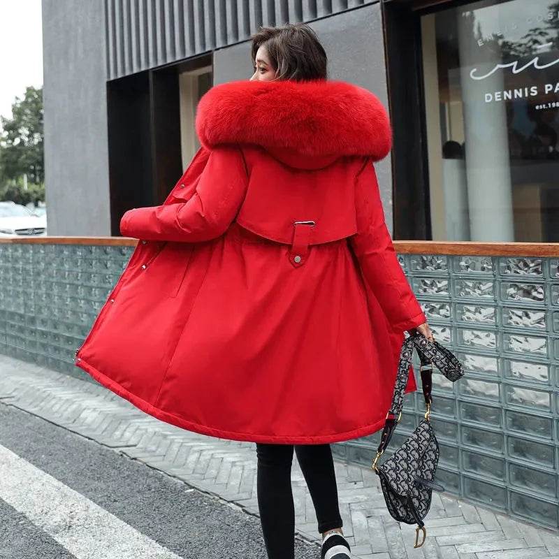 Warm Fur Collar Long Parka - P12 Hub Europe