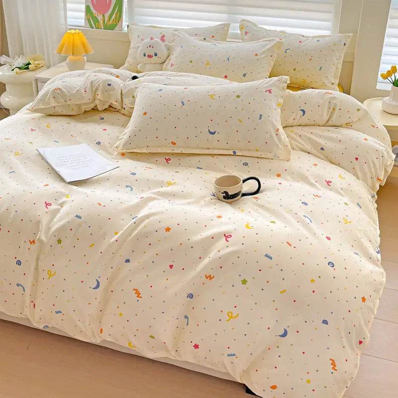 Summer Bedding Set 2024 Ins Twin Queen Duvet Cover Flat Sheet Pillowcase No Filler Girl Boys Hotel Home Bed Linens - P12 Hub Europe