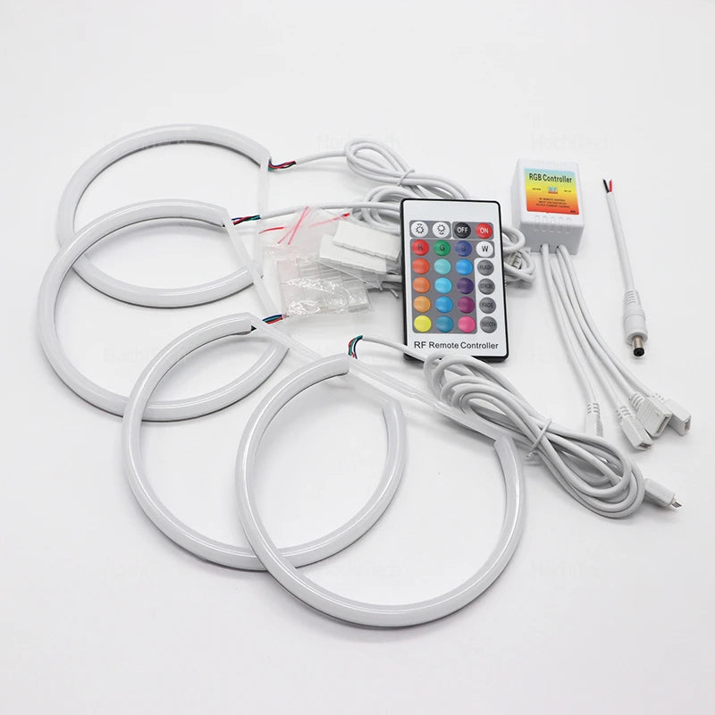 High Quality 16-Color Ultra Bright RGB Cotton LED Angel Eye Rings Daytime Light for Dodge challenger 2008-2014 Car Accessories
