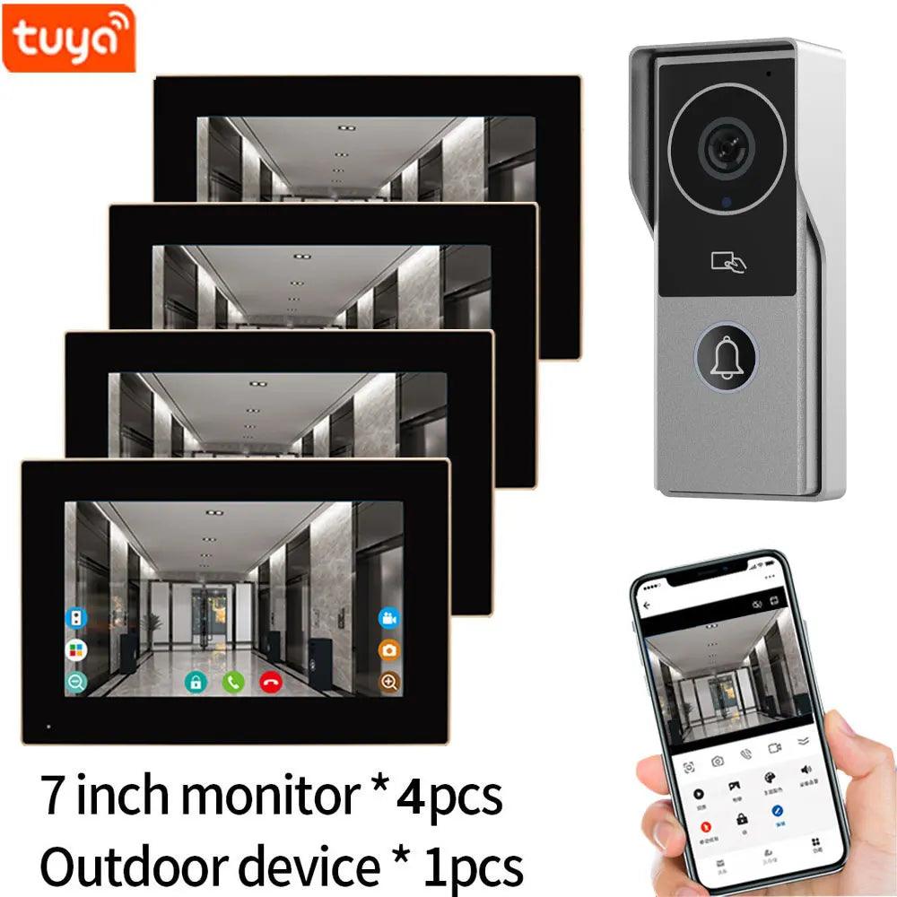 Video Intercom Tuya WiFi 1080P, 7/10" Touch, Unlock, Motion